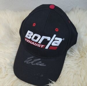 Borla Exhaust Racing Hat Black Red Logo Snapback Signed Cap